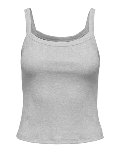 Only - Vira Rib Top - Light Grey Melange